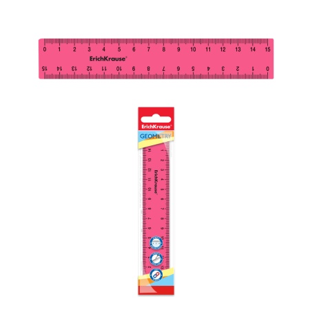 Линейка гибкая пластиковая ErichKrauseR Bubble Gum, 15см, розовая, во флоупаке 57807 - купить в интернет-магазине «Буратино»